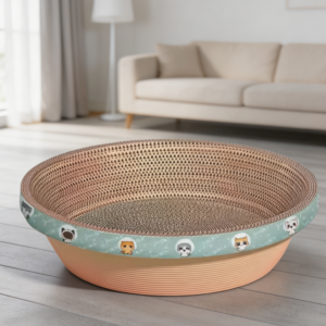 45cm Round Corrugated Cat Scratcher Bed Mat