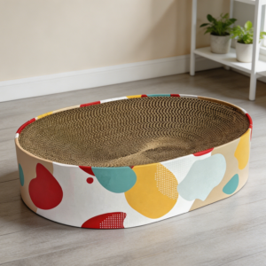 17x13 Oval Corrugated Cat Scratcher Lounge Bed