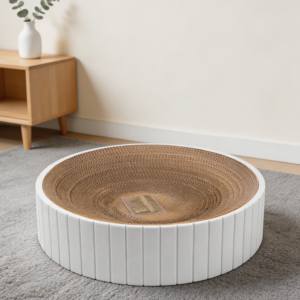 Round Corrugated Cat Scratching Bowl Nest Bed