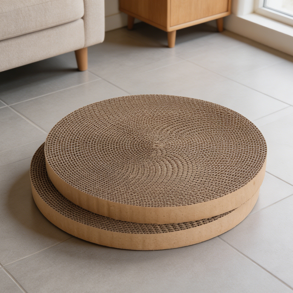 2-Pack 10" Round Corrugated Cat Scratcher Replacement Pads - Image 2