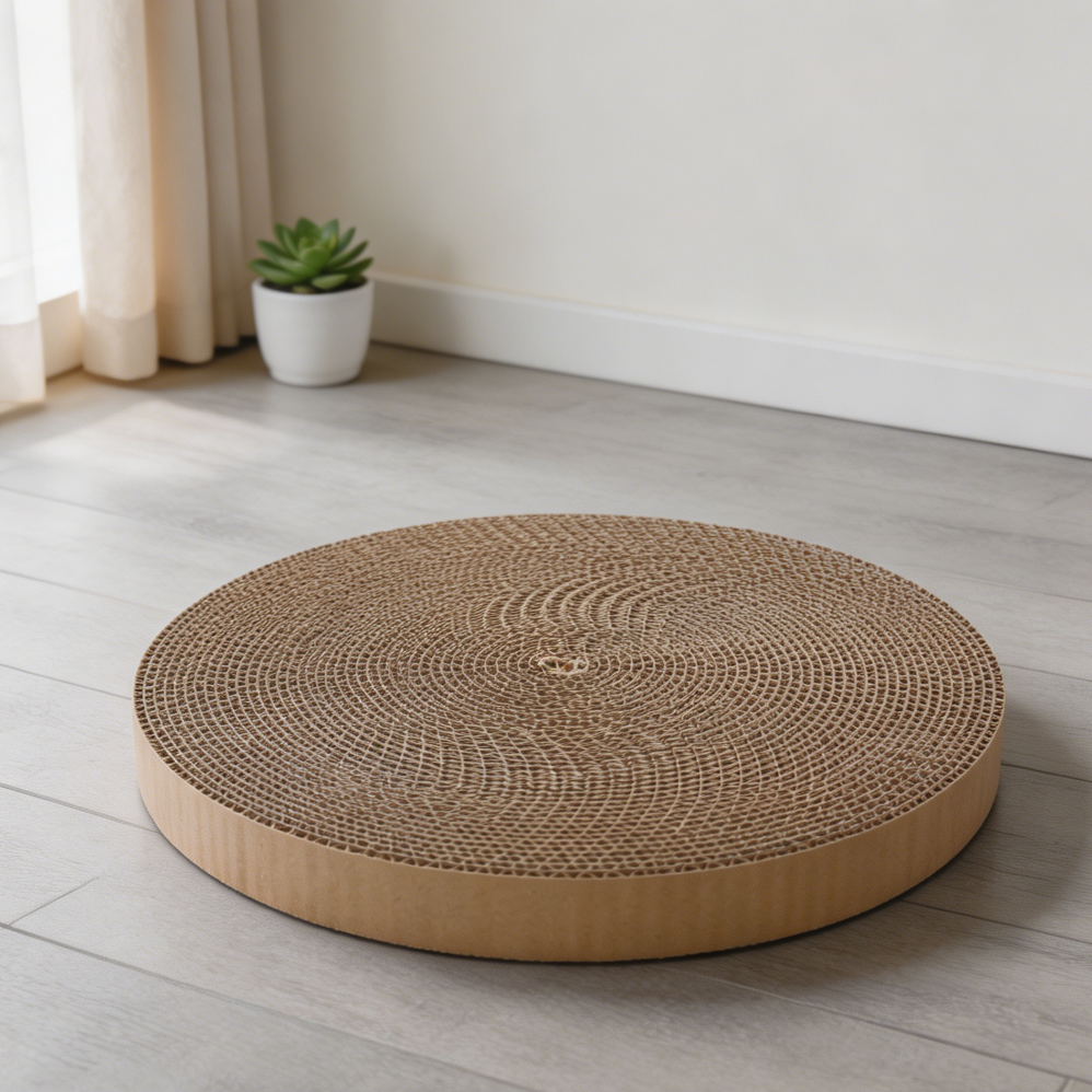 10" Round Corrugated Cat Scratcher Replacement Pad - Image 2