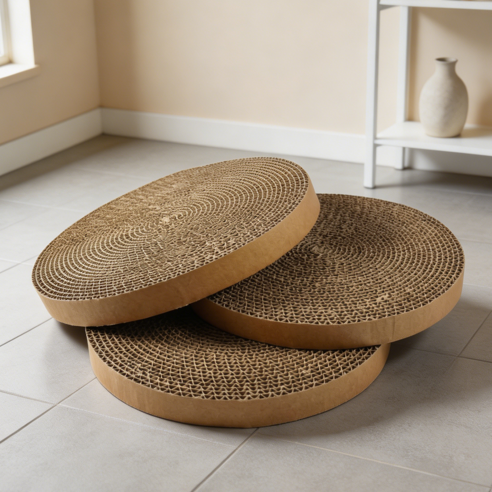 3-Count Round Corrugated Cat Scratcher Refill Pads