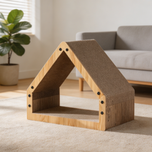Cozy Cardboard Cat Scratcher House 16.14in