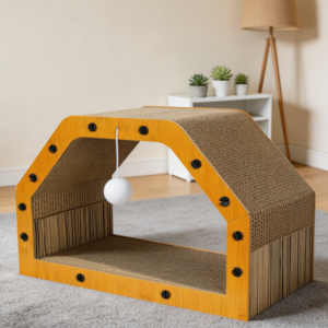 Large Cardboard Cat Scratcher House Tunnel & Sofa