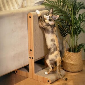 T-Shaped Double-Sided Large Corrugated Cat Scratcher with Ball
